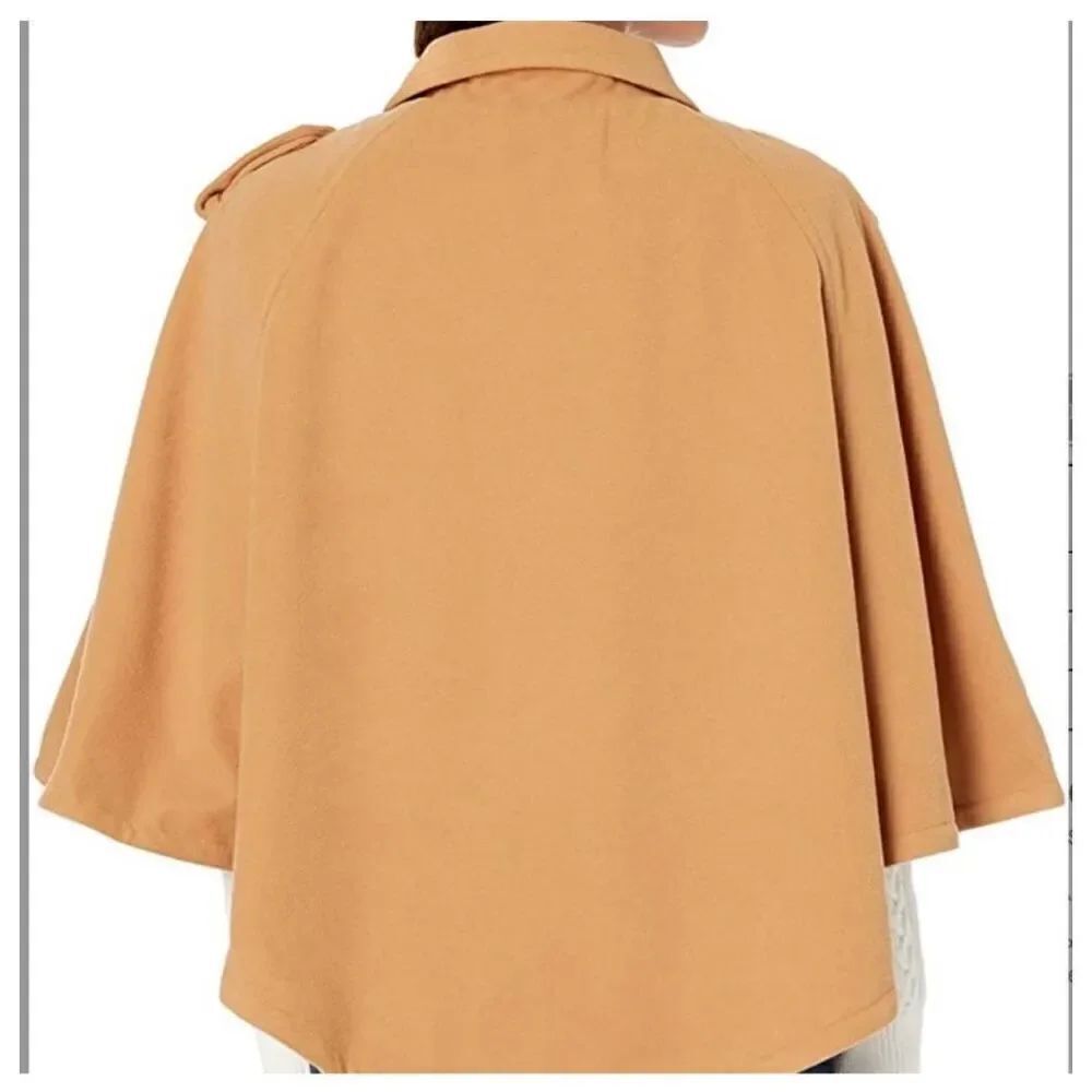 Mudpie Women's One Size Webster Cape Sweater Camel Tan Relaxed Fit Academia New - Picture 4 of 13